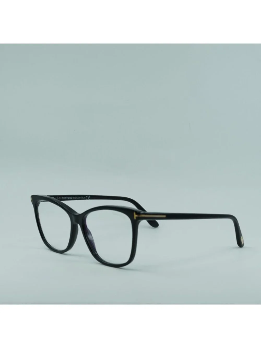 Tom Ford FT5690-B 001 Cat Eye Eyeglasses 55mm - Black / Havana Clip-on